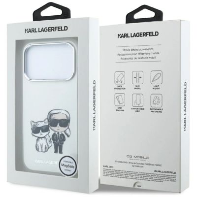 8. Karl Lagerfeld Smooth Karl & Choupette Bodies Sketch MagSafe Case for iPhone 18 Pro Max / 17 Pro Max Beige