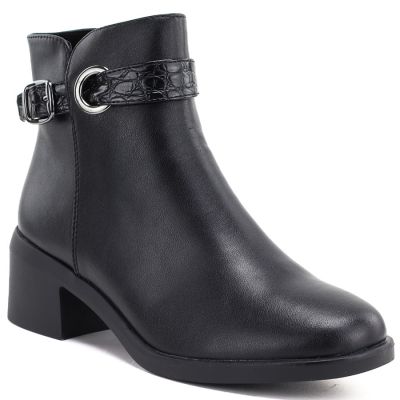 Women's leather ankle boots with insulated sole, black Sergio Leone BT-25-S