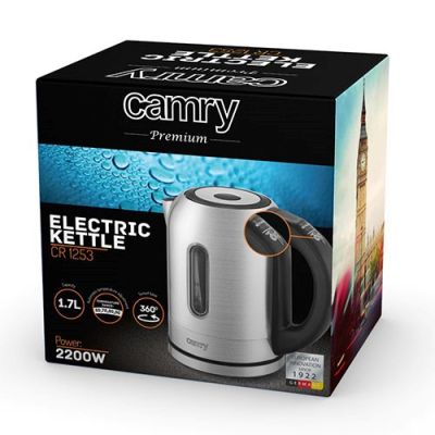 19. Electric kettle Adler CR 1253 (2200W 1.7l; stainless steel color)