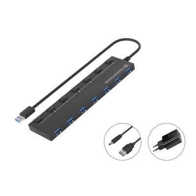 7. Conceptronic HUBBIES19BP USB 3.2 Gen 1 (3.1 Gen 1) Type-A 5000 Mbit/s Hubs and Hubs Black