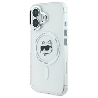 2. Karl Lagerfeld IML Metal Choupette Head MagSafe iPhone 16 Case - White