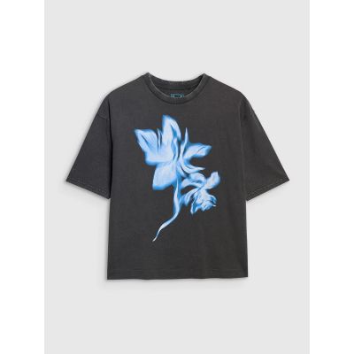 5. Women's oversize printed T-shirt 4F 4FRSS25TTSHF2747-20S