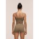 4. CASALL Women's Shiny Seamless Rib Top, green