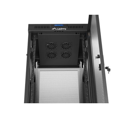8. Floor-standing installation rack cabinet 19" 37U 600X600 black perforated door LCD LANBERG (flat pack)
