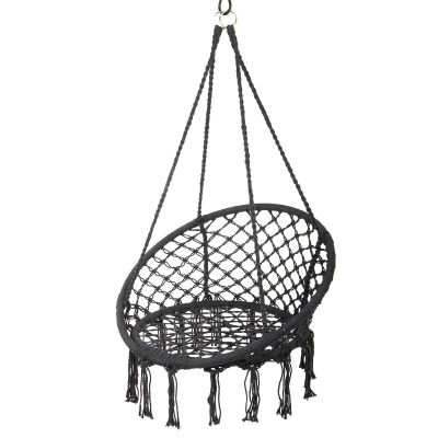 15. OPENWORK HAMMOCK HANGING CHAIR STORK'S NEST 80x60CM DARK GREY