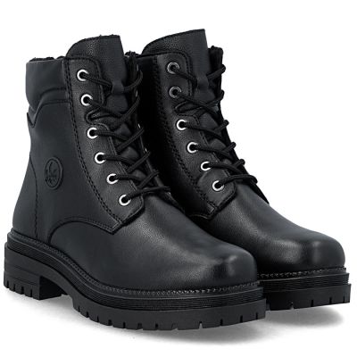 4. Women's leather ankle boots, insulated, black, Rieker Y3103-00