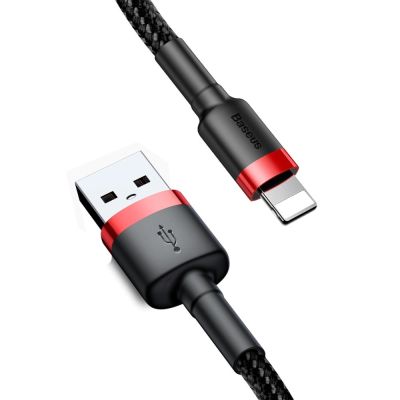 5. Baseus Cafule USB-A / Lightning 2.4A QC 3.0 cable 0.5 m - black and red