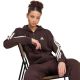 5. Women's adidas Essentials 3-Stripes Full-Zip Fleece Hoodie Brown KX0784
