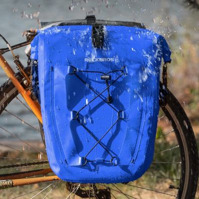 6. Rockbros 30140022004 Waterproof Bicycle Bag 25-32L - Blue