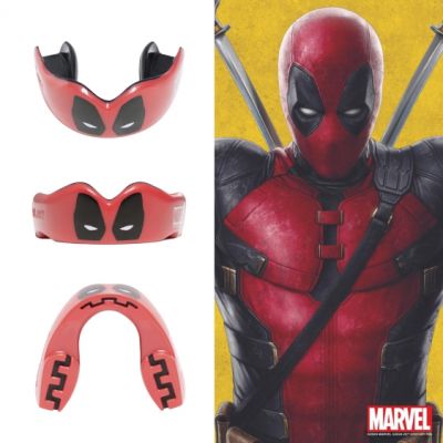5. OZ-TT "Extro Marvel Deadpool" Mouthguards Red and Black SENIOR