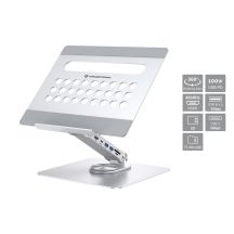 CONCEPTRONIC Laptop Holder with Docking Station 7 in 1 Silver