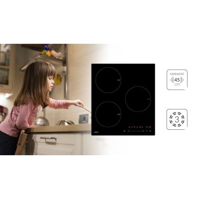 2. Induction hob MPM-45-IM-07 45cm, 3 cooking zones, Booster