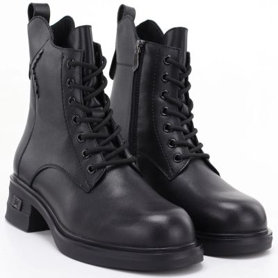 4. Vinceza 86444 Women’s Black Leather Ankle Boots
