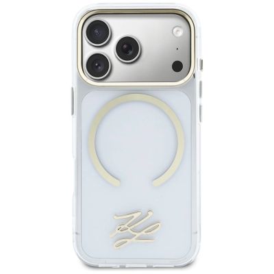 3. Karl Lagerfeld IML KL Script Logo MagSafe Case for iPhone 17 Pro Max - Clear