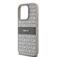 6. DKNY Leather Mono Stripe & Metal Logo case for iPhone 15 Pro - beige