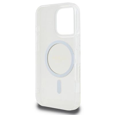 7. Guess IML Glitter Circle MagSafe Case for iPhone 16 Pro Max - Clear