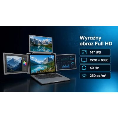12. EXTRALINK SMART LIFE 16" Dual-Screen Monitor for 12" to 18.5" Laptops S11