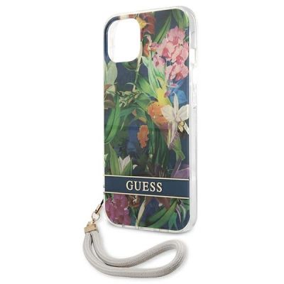 5. Guess GUHCP13SHFLSB iPhone 13 mini 5.4" blue/blue hardcase Flower Strap