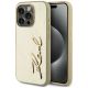 Karl Lagerfeld Wrinkled Metal Signature iPhone 15 Pro Max Case - Gold