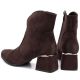 5. Women's suede high-heeled ankle boots, brown, Potocki 12422