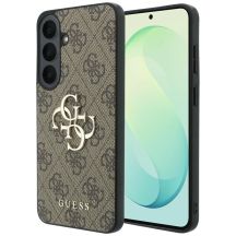 Guess Leather 4G Metal Logo Case for Samsung Galaxy S26 FE - Brown