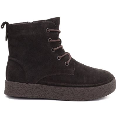 2. Women's leather ankle boots in chocolate suede Sergio Leone BT-30
