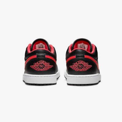 4. Air Jordan 1 LOW Black/Fire Red/White sports shoes - 553558-063