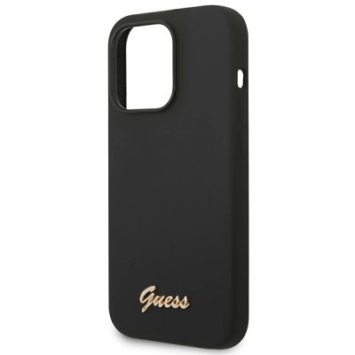 6. Guess GUHCP14XSLSMK iPhone 14 Pro Max 6.7" black/black hard case Silicone Vintage Gold Logo
