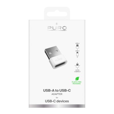 2. Puro USB-C - USB-A Adapter - White