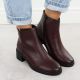 7. Women's insulated ankle boots with a block heel, burgundy Sergio Leone BT25239