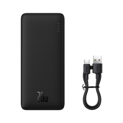Baseus Airpow Fast Charge 20W 30000mAh Power Bank with USB-C - USB-C 30cm Cable - Black