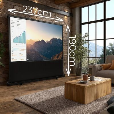 11. MACLEAN PORTABLE PROJECTION SCREEN, COMPACT, FLOOR, 100", 16:9 MC-964