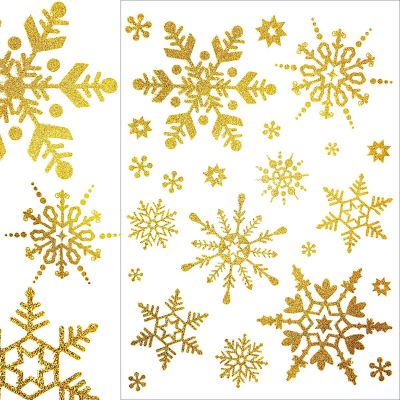 GOLD CHRISTMAS WINDOW STICKERS