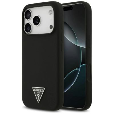 Guess Silicone Triangle Logo MagSafe Case for iPhone 17 Pro - Black