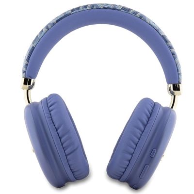 3. Guess GCube Metallic Script Logo Headphones - Purple