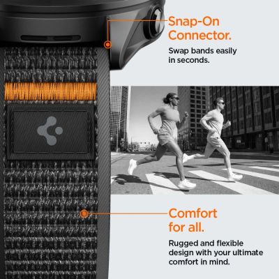 7. Spigen Athlex Airna Garmin Quick Release 22mm Strap - Black and Orange