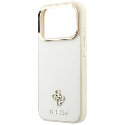 6. Guess Saffiano Small 4G & Classic Logo MagSafe case for iPhone 17 Pro Max / 18 Pro Max - beige