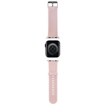 2. Karl Lagerfeld 3D Rubber Karl&Choupette Heads strap for Apple Watch 42/44/45/49mm - pink
