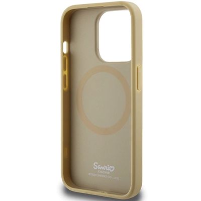 7. Hello Kitty Leather Kitty Head MagSafe case for iPhone 15 Pro - gold