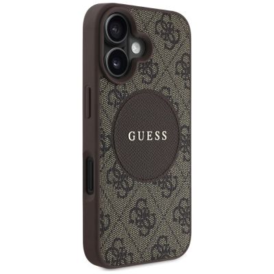 4. Guess 4G Circle Classic Logo MagSafe case for iPhone 16 - brown