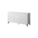 MARMO 3D chest of drawers 150x45xH80.5 white matt/white marble