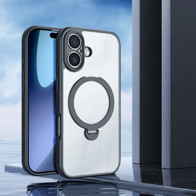 3. Dux Ducis Aimo Mag Case with Magnetic Ring and Stand for iPhone 17 – Black