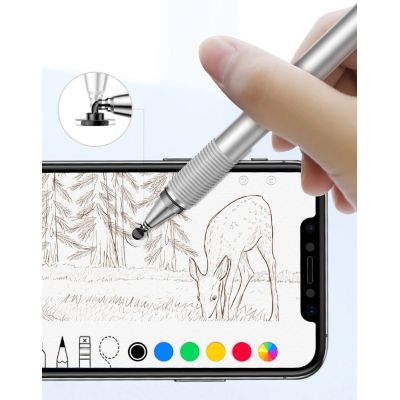 8. Baseus Golden Cudgel ACPCL-0S double-sided stylus for tablets, phones with gel pen - silver