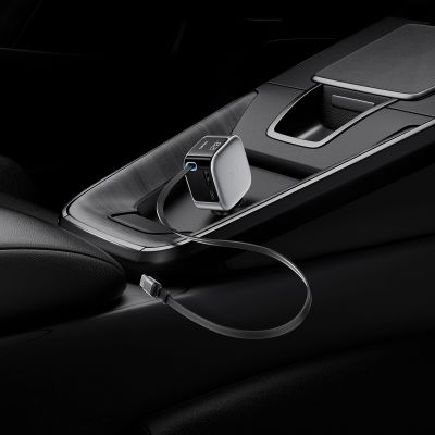 11. Cuktech CC903P 100W Car Charger with Display and 70cm Retractable USB-C Cable - Gray