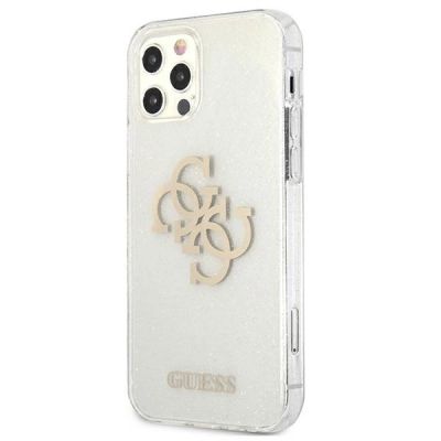 2. Guess GUHCP12LPCUGL4GTR iPhone 12 Pro Max 6.7" transparent hard case Glitter 4G Big Logo