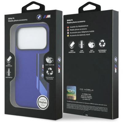 8. BMW M Silicon Vertical Logo MagSafe Case for iPhone 17 Pro - Navy Blue