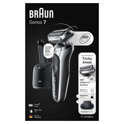 9. Braun Series 7 71-S7200c Foil Shaver Trimmer Black, Silver