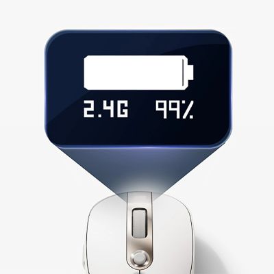 13. Baseus Editor Wireless Computer Mouse with 800mAh Battery and Battery Status Indicator - White