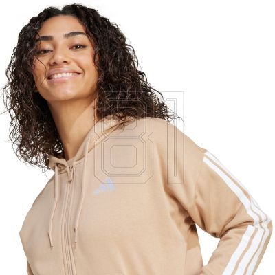 4. adidas Essentials 3-Stripes Full-Zip Fleece Hoodie W JX7706