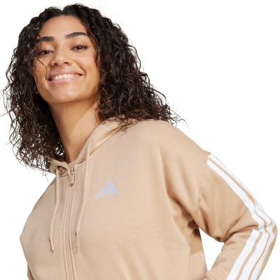 4. adidas Essentials 3-Stripes Full-Zip Fleece Hoodie W JX7706